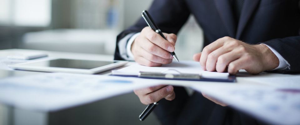 man at desk